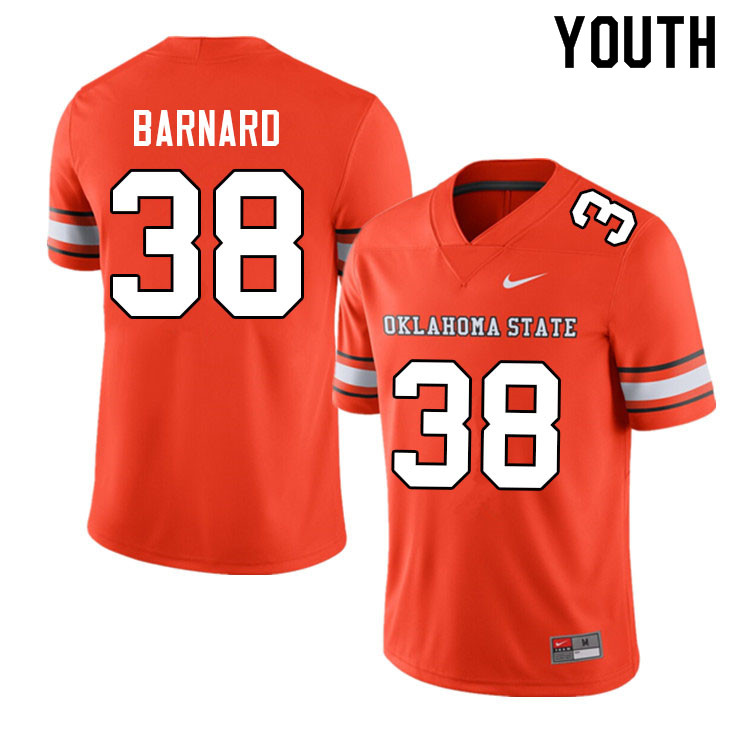 Youth #38 Carter Barnard Oklahoma State Cowboys College Football Jerseys Sale-Alternate - Click Image to Close